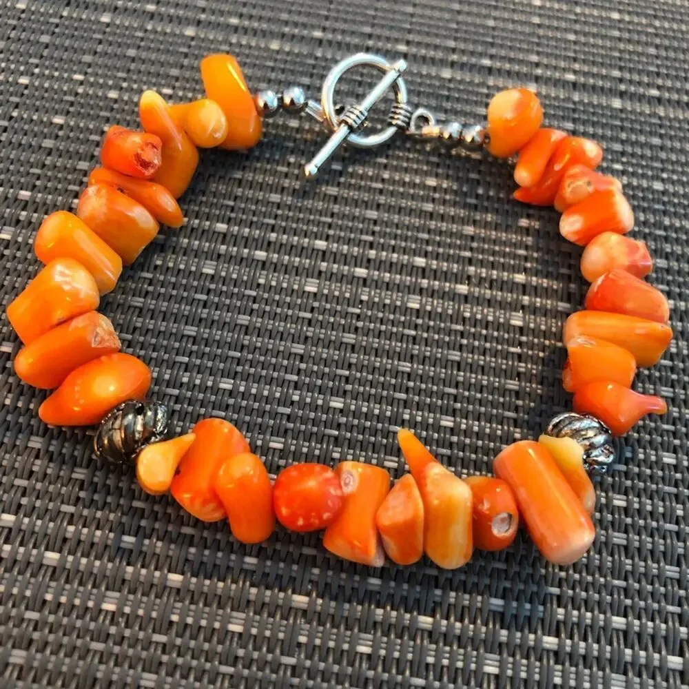 GIRLS: Orange Bamboo Bracelet